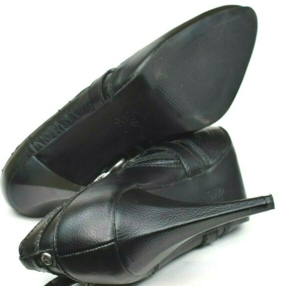 Vera Wang IBIS Black 4" Heels Leather Bootie 9 1/2 M - Picture 12 of 13